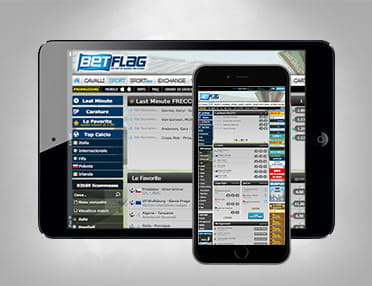 Vue mobile de l'application Betflag